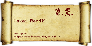 Makai René névjegykártya
